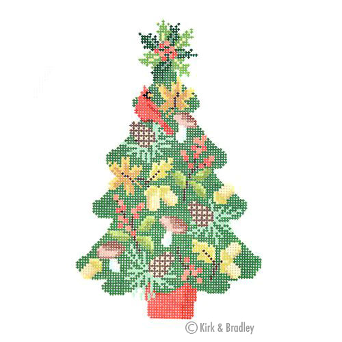 Christmas Woodland Tree Canvas - KC Needlepoint