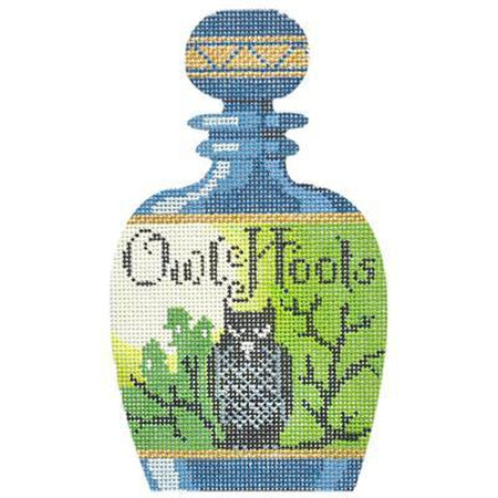 Owl Hoots Bottle Canvas - KC Needlepoint