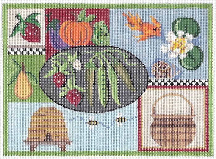 Sweet Pea Sampler Canvas - KC Needlepoint