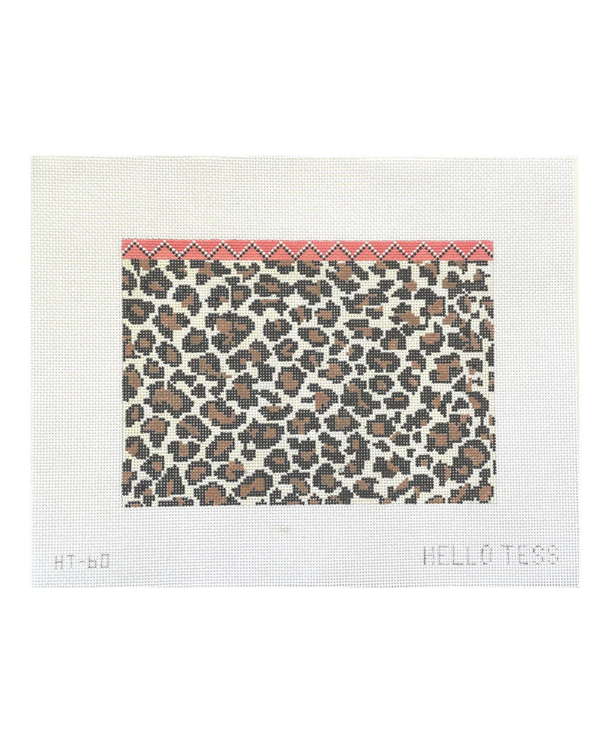 Leopard Print Clutch Canvas - KC Needlepoint