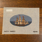 Ship Oval Canvas - needlepoint