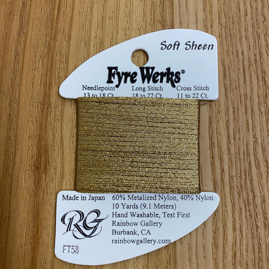 Fyre Werks Soft Sheen FT58 Gold - KC Needlepoint
