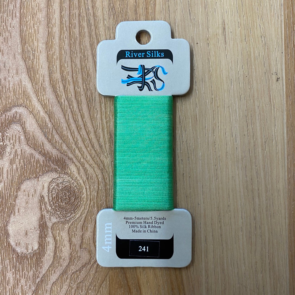 Silk Ribbon 4mm 241 Island Green - KC Needlepoint