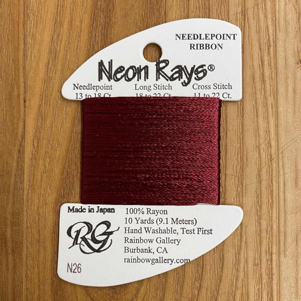 Neon Rays N26 Burgundy - KC Needlepoint