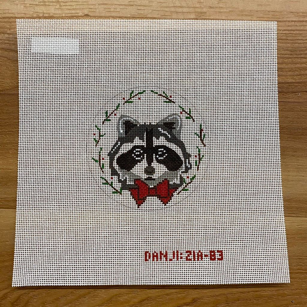 Raccoon Ornament Canvas - KC Needlepoint