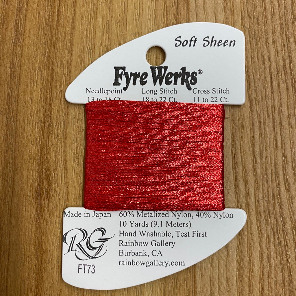 Fyre Werks Soft Sheen FT73 Christmas Red - KC Needlepoint