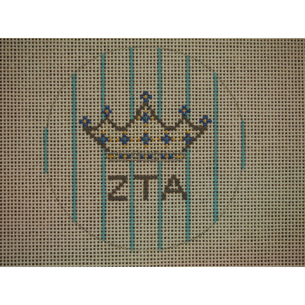 Zeta Tau Alpha</br> 3" Round Canvas - KC Needlepoint