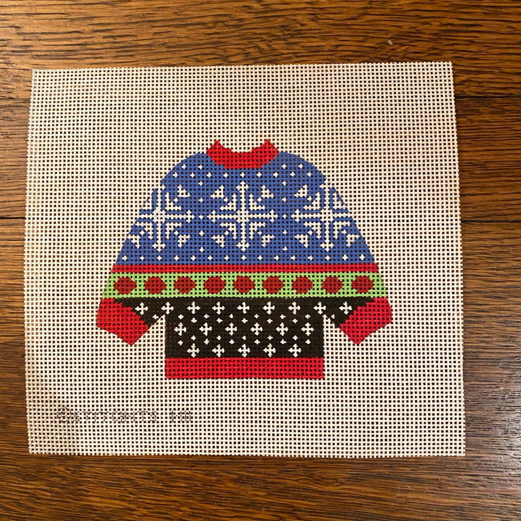 Snowflakes Pullover Sweater Needlepoint Canvas - needlepoint