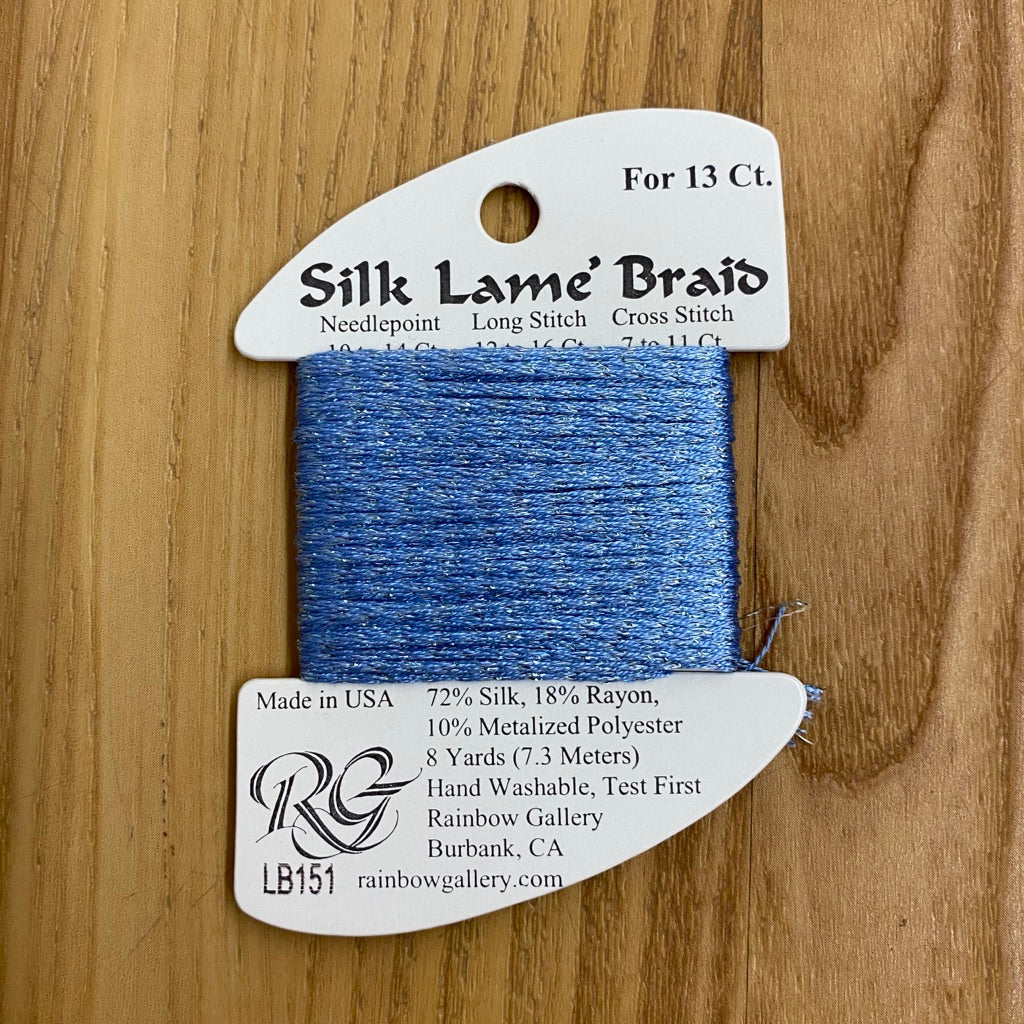 Silk Lamé Braid LB151 Azur Blue - KC Needlepoint