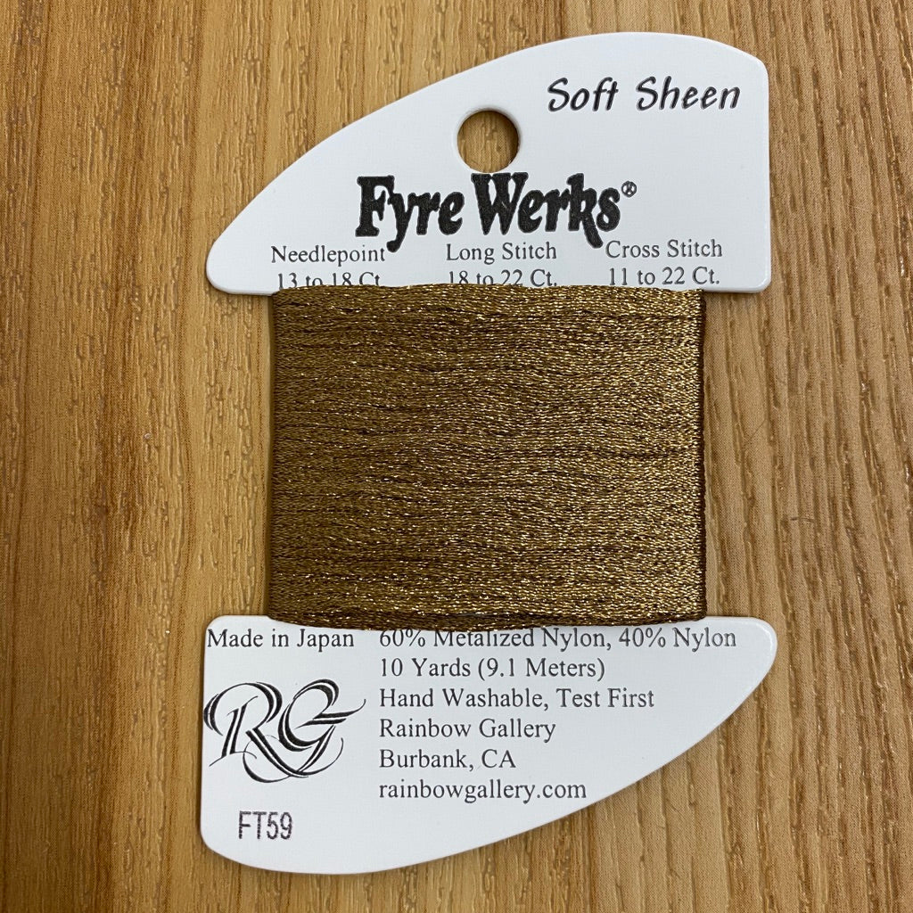 Fyre Werks Soft Sheen FT59 Tawny Gold - KC Needlepoint
