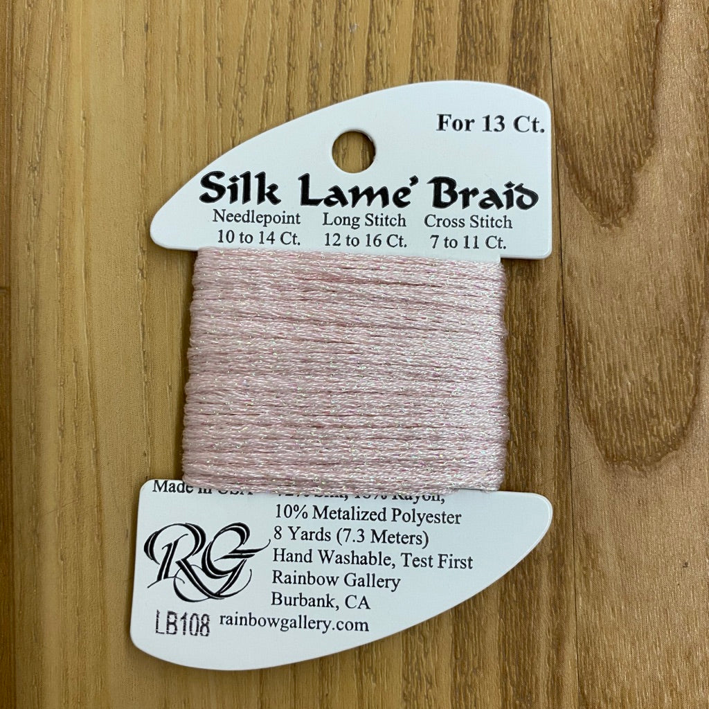 Silk Lamé Braid LB108 Soft Pink - KC Needlepoint