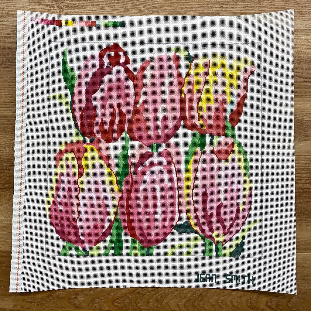 Dancing Tulips Needlepoint Canvas - needlepoint