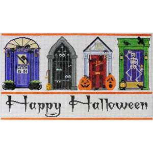 Halloween Doors Canvas - KC Needlepoint