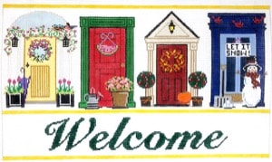 Welcome Doors Canvas - KC Needlepoint