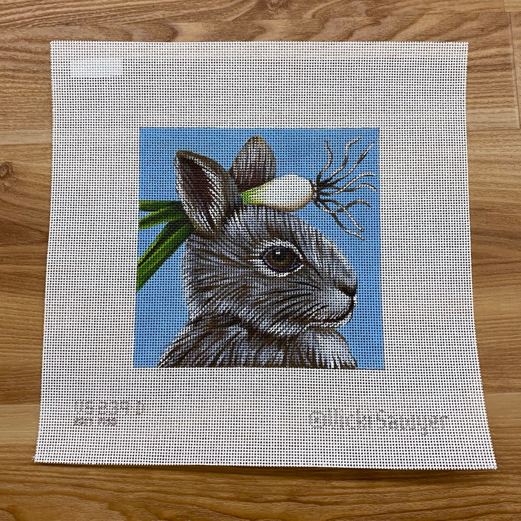 Scallion Bunny Needlepoint Canvas - needlepoint