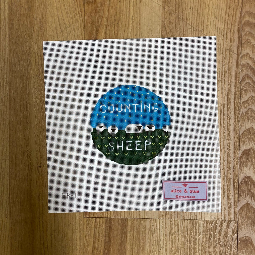 Counting Sheep Canvas - KC Needlepoint
