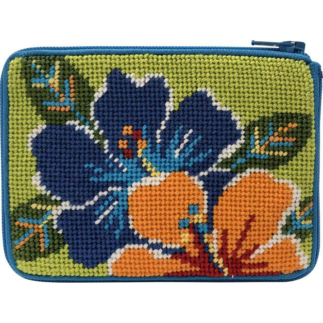 Bright Hibiscus Coin Purse Kit - KC Needlepoint