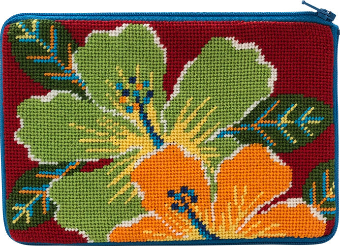 Bright Hibiscus Purse Kit - KC Needlepoint