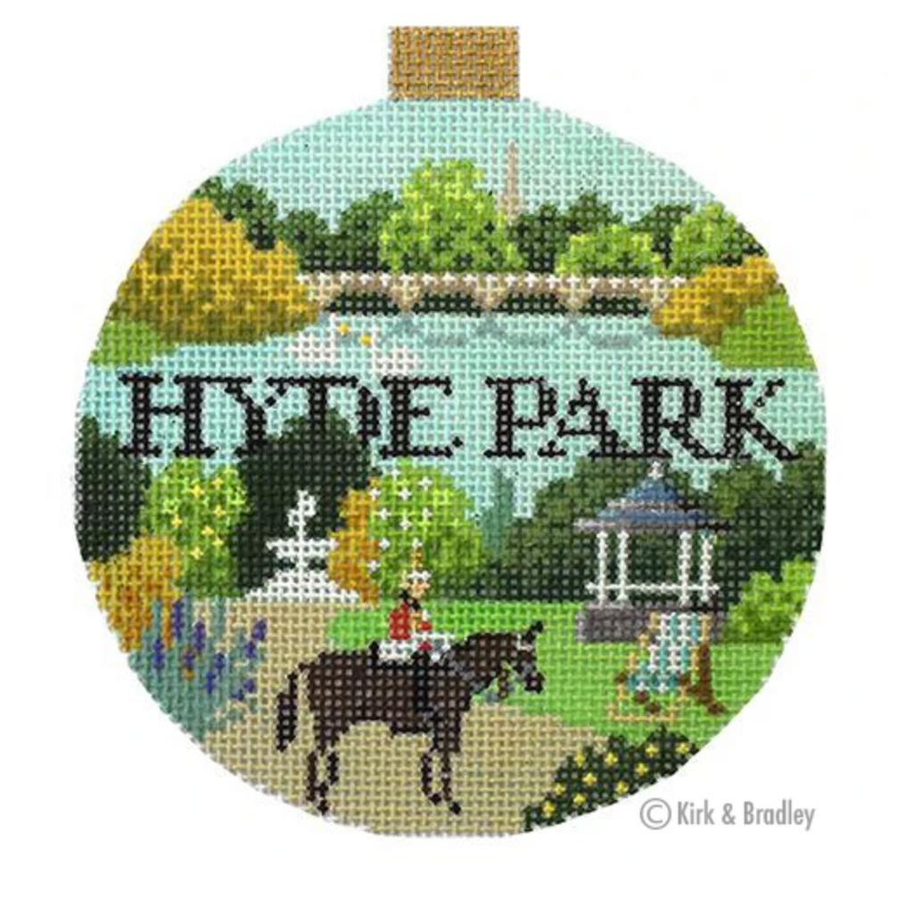 Hyde Park Round Needlepoint Canvas - KC Needlepoint