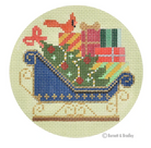 Navy Sleigh Needlepoint Canvas - KC Needlepoint