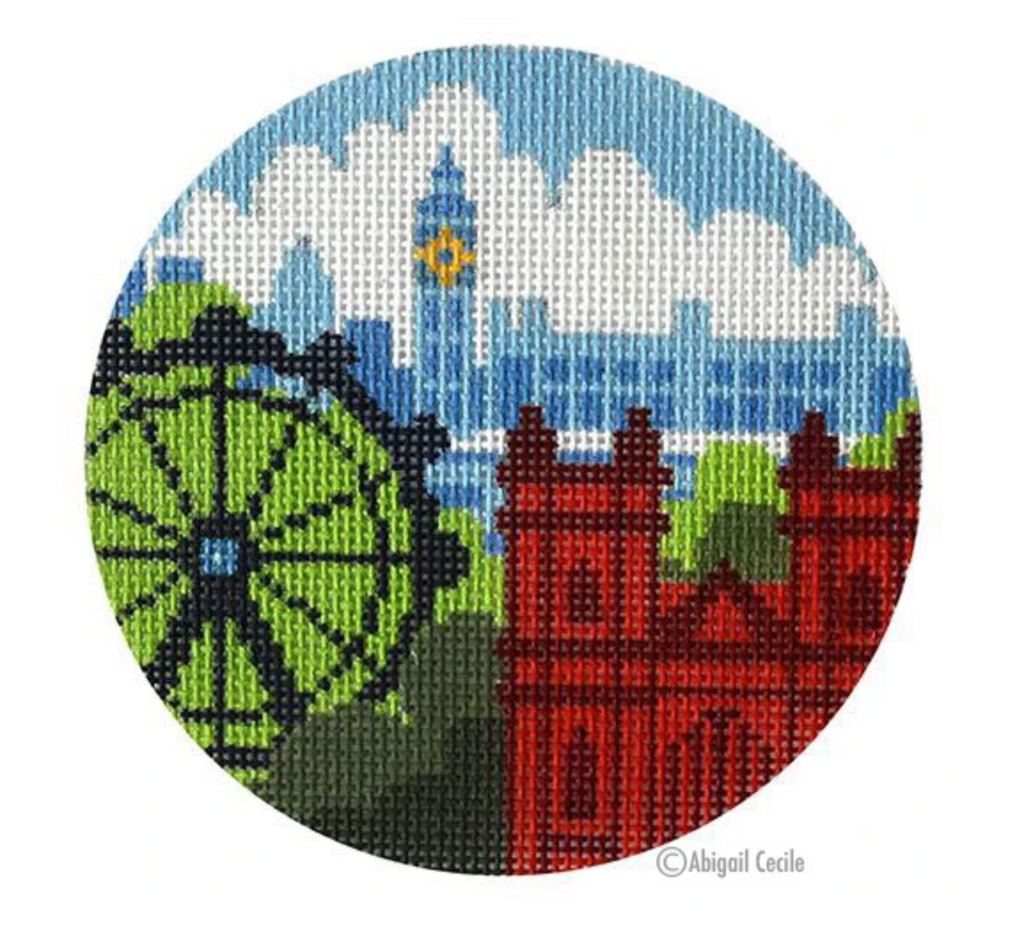 Rooftops of London Ornament Canvas - KC Needlepoint
