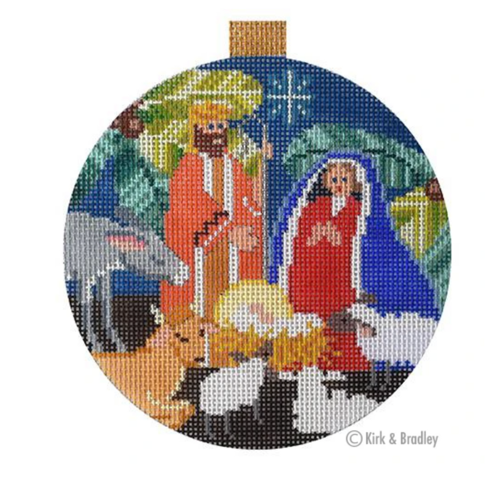 Nativity Round Canvas - KC Needlepoint