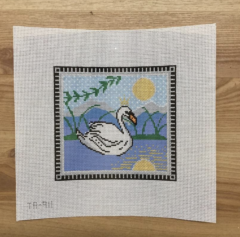 Swan on the Lake Canvas - KC Needlepoint