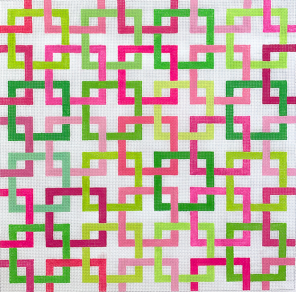Interlocking Squares Canvas - KC Needlepoint