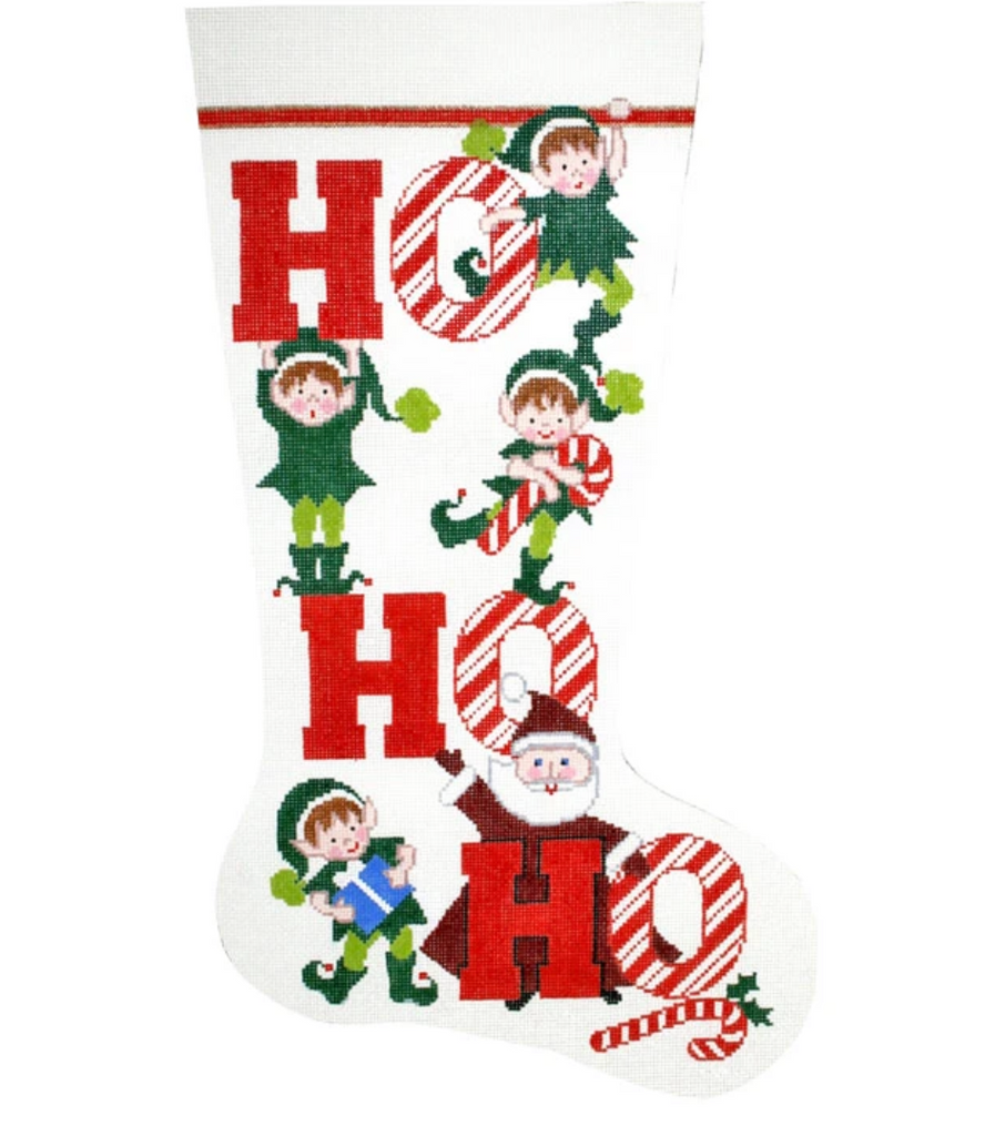 Ho Ho Ho Christmas Stocking - KC Needlepoint