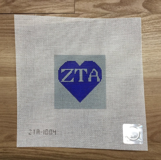 Zeta Tau Alpha 3" Square Canvas - needlepoint