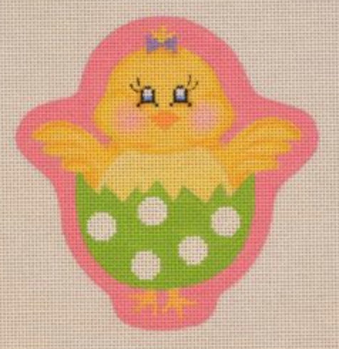 Chick in Egg Canvas - KC Needlepoint