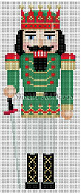 Red Crown King Nutcracker Canvas - needlepoint