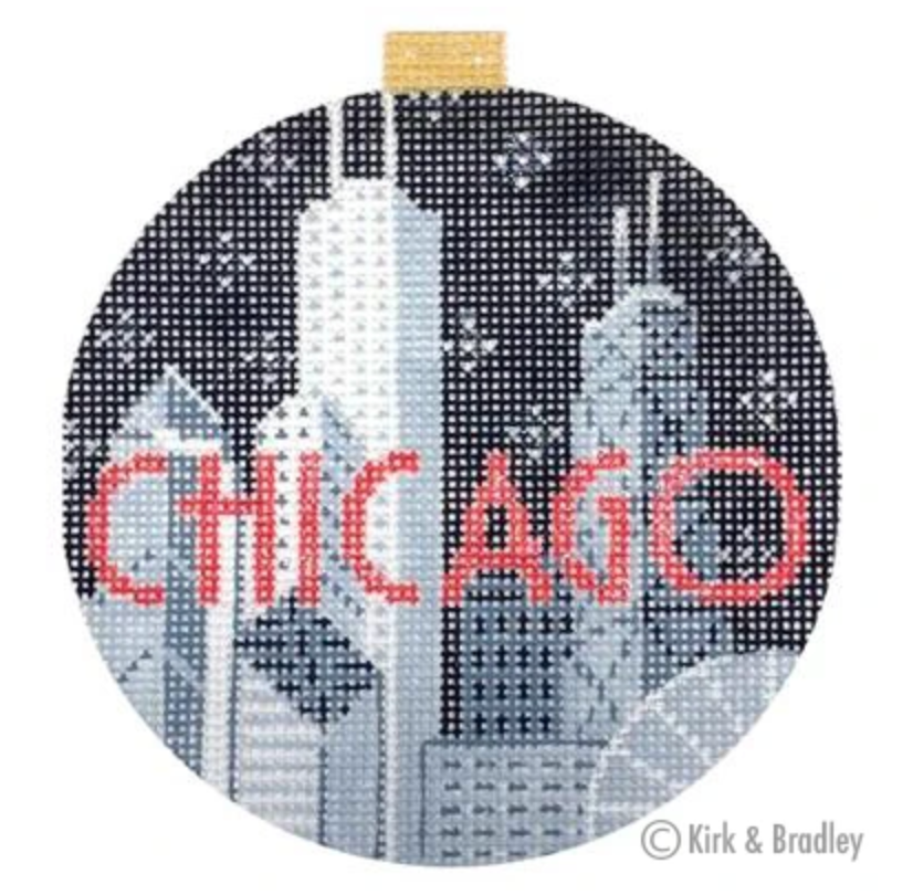 Chicago City Bauble Needlepoint Canvas - needlepoint