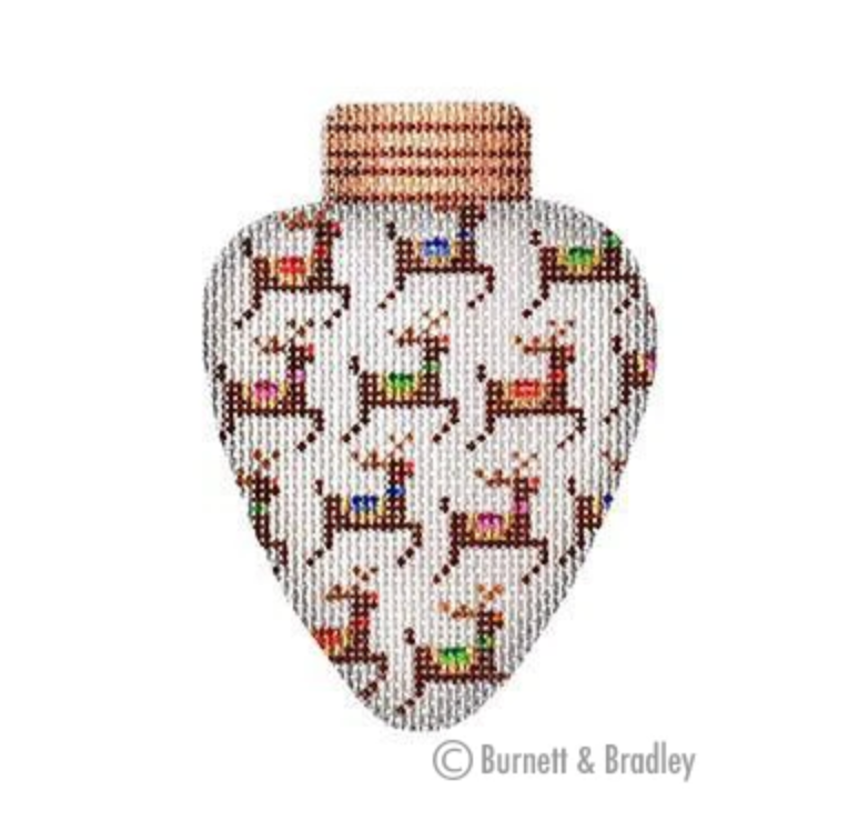 Christmas Light with Reindeer Canvas - needlepoint