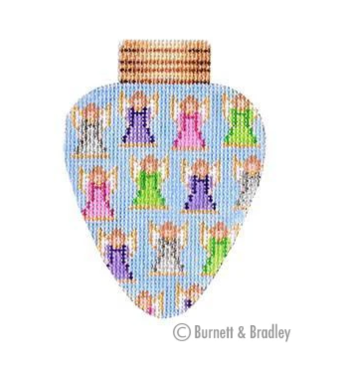 Christmas Light with Angels Canvas - needlepoint