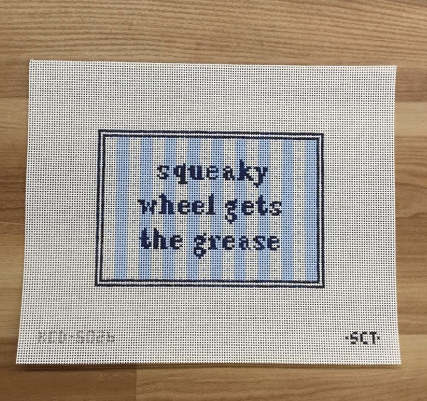 Squeaky Wheel Gets the Grease Canvas - needlepoint