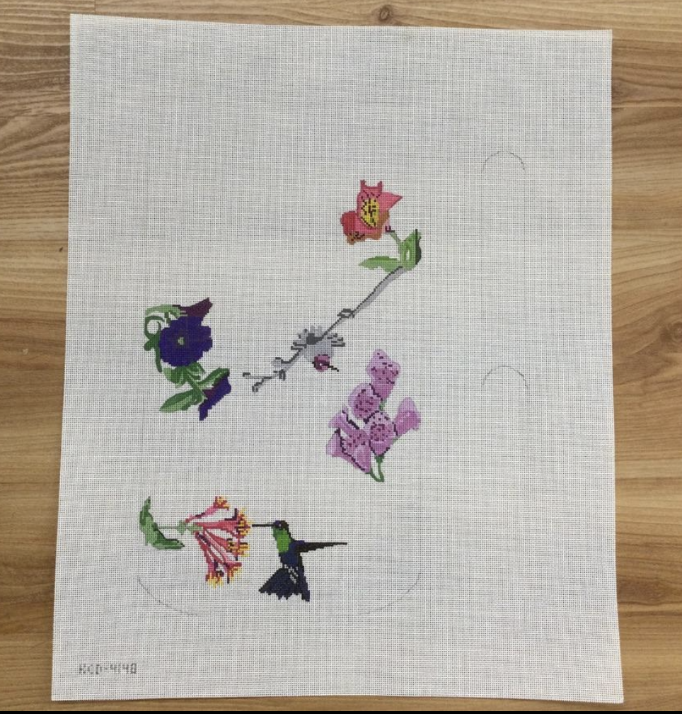 Hummingbird Purse Canvas - needlepoint