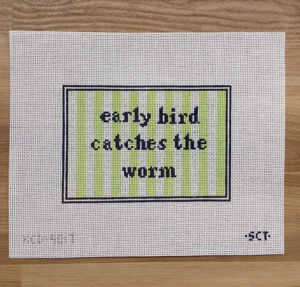 Early Bird Catches the Worm Canvas - needlepoint