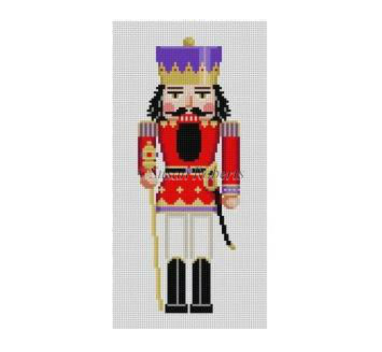 Red and Gold King Nutcracker Canvas - needlepoint