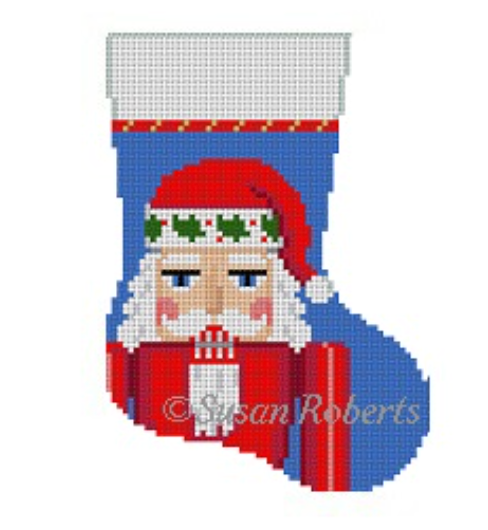 Santa Nutcracker Mini Stocking Canvas - KC Needlepoint