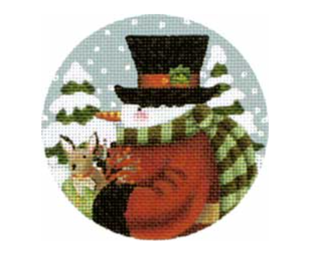 Wildwood Snowman Needlepoint Canvas - KC Needlepoint