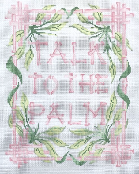 Talk to the Palm Needlepoint Canvas - KC Needlepoint