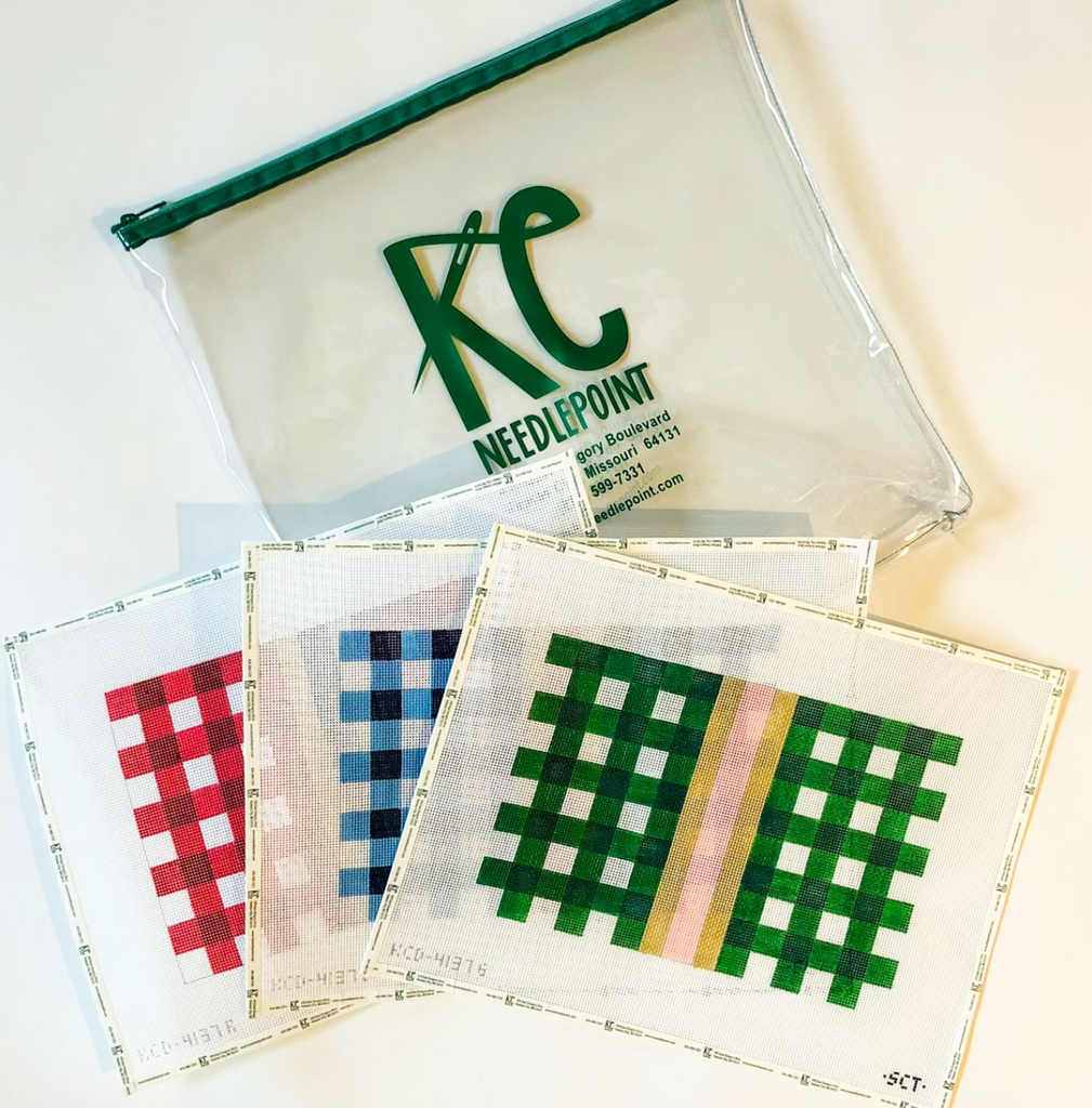 Gingham Clutch Kit - KC Needlepoint