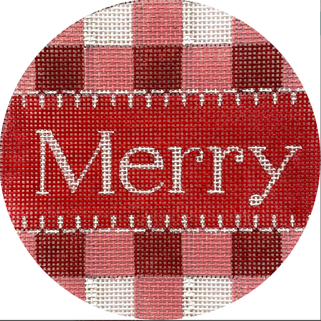 Merry Gingham in Red Canvas - KC Needlepoint