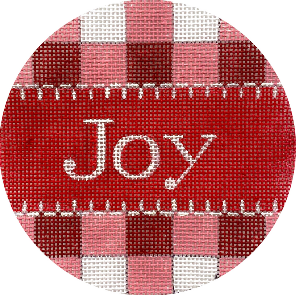 Joy Gingham in Red Canvas - KC Needlepoint