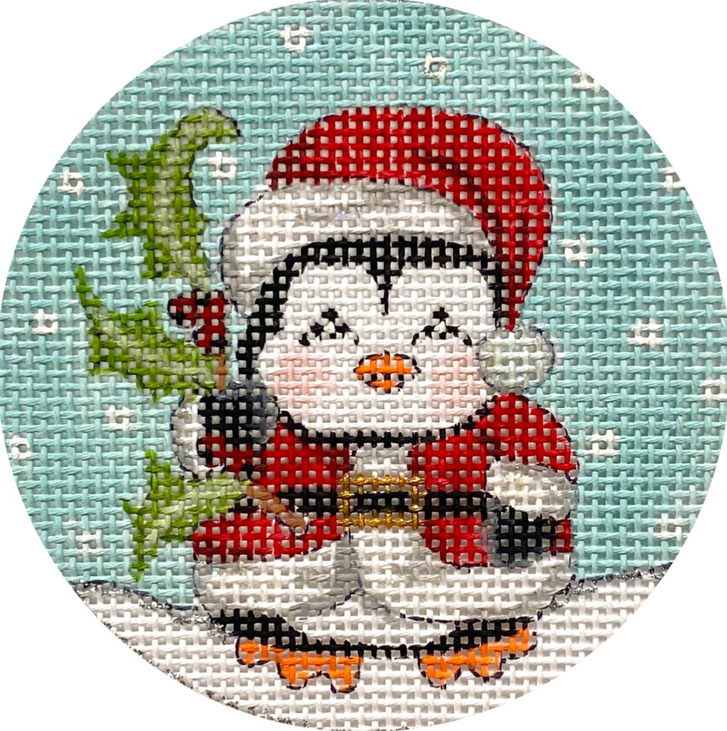 Santa Penguin Canvas - KC Needlepoint
