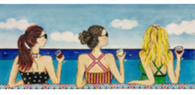 Girls at the Beach Canvas - KC Needlepoint