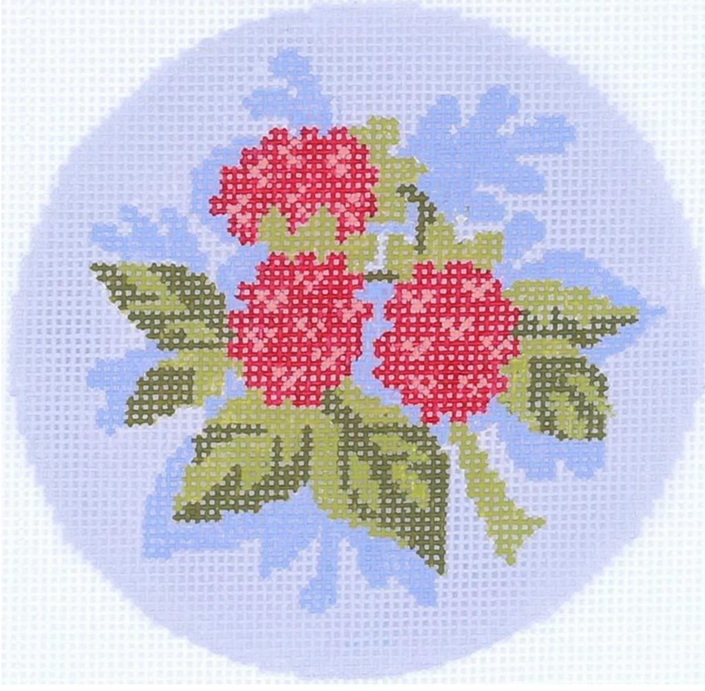 Raspberries Ornament Canvas - KC Needlepoint
