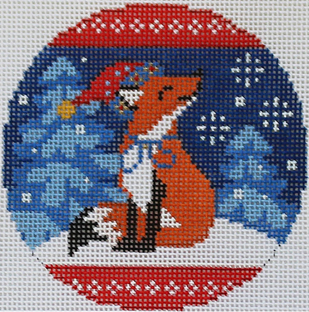 Woodland Fox Ornament Canvas - KC Needlepoint