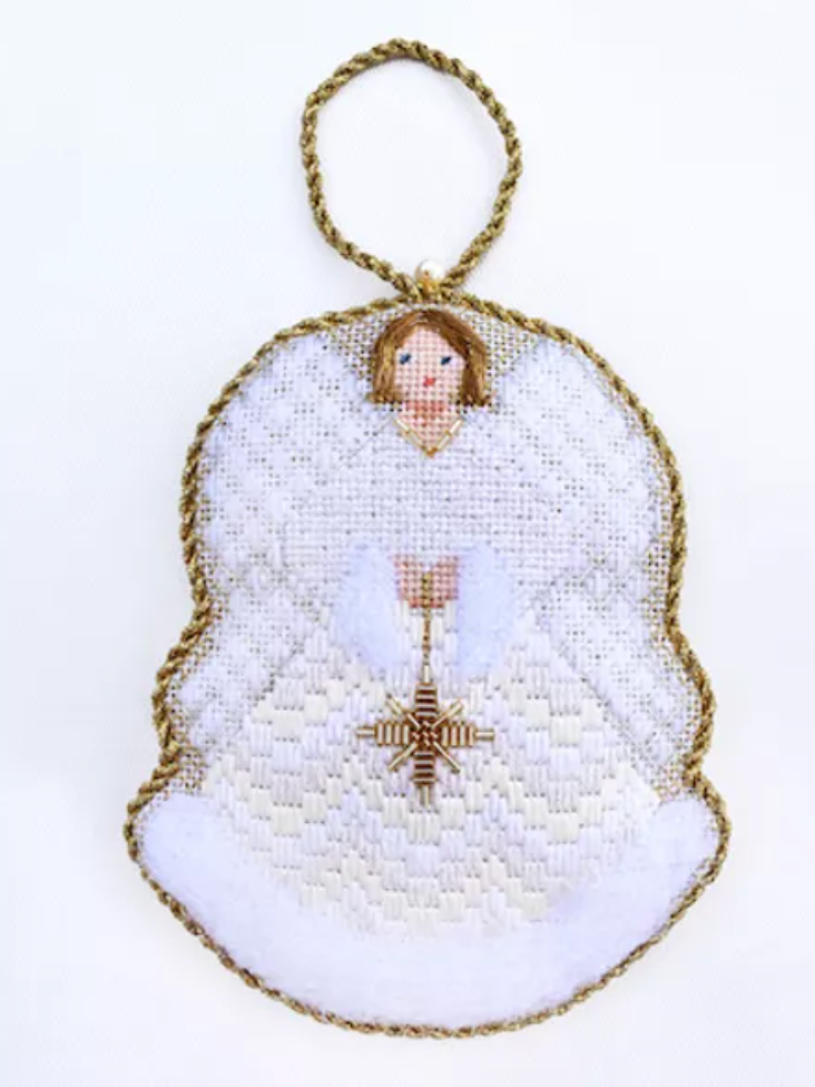 Angel with Star Canvas - KC Needlepoint